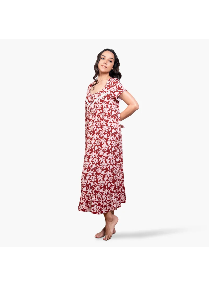 أدريا Aadaraya All-Over Floral Print Night Gown