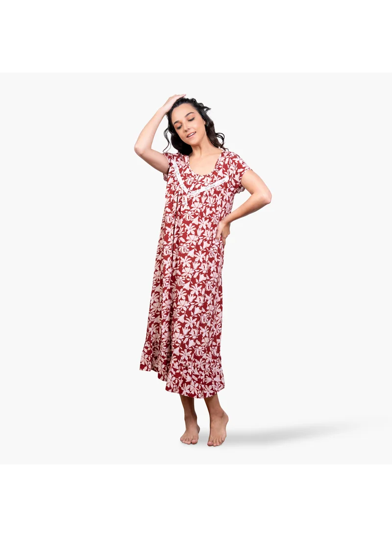 أدريا Aadaraya All-Over Floral Print Night Gown