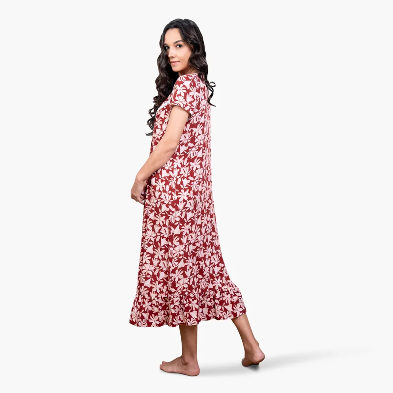 Aadaraya Aadaraya All-Over Floral Print Night Gown
