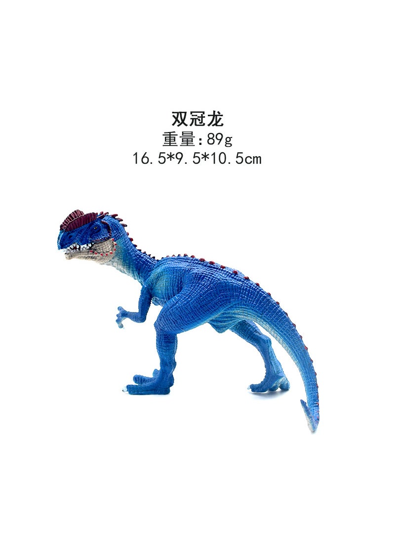 Solid Dinosaur Toy Realistic Model Stegosaurus Armored Dinosaur Childrens Plaything PVC Material Educational Toy for Kids Blue-backed double-crowned dragon 