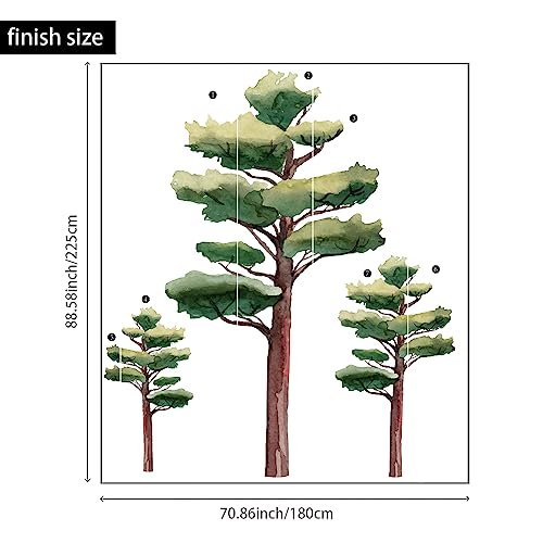 astrkiz Extra Huge Trees Wall Decals Peel and Stick Self Adhesive PVC Realistic Tree Forest Wall Mural Sticker Precut Pine Tree Wall Art Decor for Kids Bedroom Playroom Nursery Room 7086x8858 - Image 3