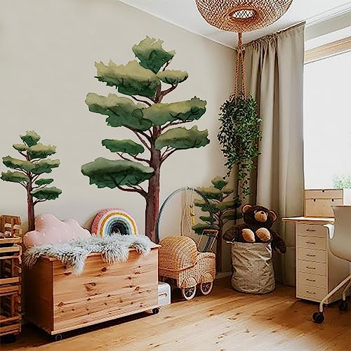astrkiz Extra Huge Trees Wall Decals Peel and Stick Self Adhesive PVC Realistic Tree Forest Wall Mural Sticker Precut Pine Tree Wall Art Decor for Kids Bedroom Playroom Nursery Room 7086x8858 - Image 1