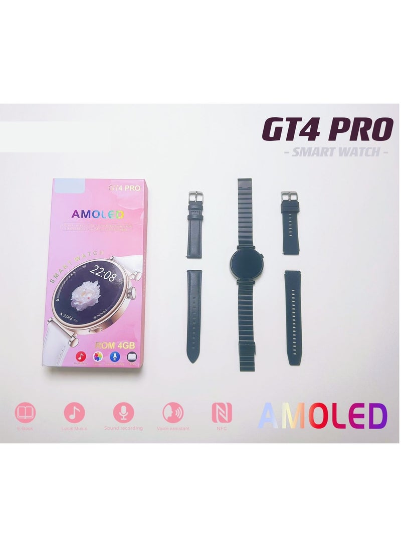 GT4 PRO Smartwatch Big Display NFC Control Men Women Sport Watch Music Control Measures Heart Rate Blood Pressure Smart Watch Full Touch Screen Tempered Glass - Image 2