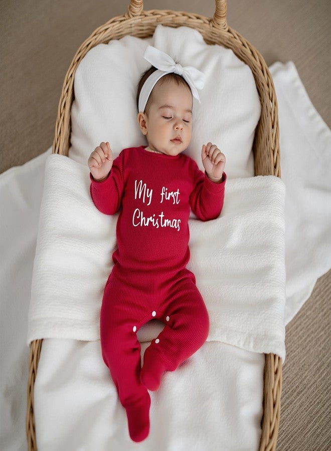 PMIYS Baby Boys Christmas Outfits Long Sleeve Letter Print Rompers Newborn Girls Xmas Clothes (01 Red, 0-3 Months) - Image 3