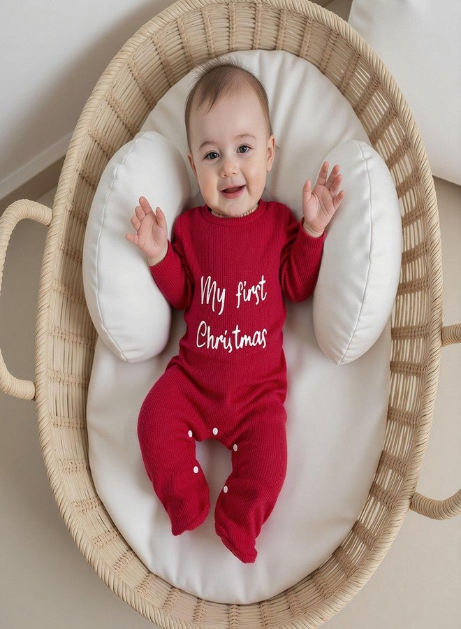 PMIYS Baby Boys Christmas Outfits Long Sleeve Letter Print Rompers Newborn Girls Xmas Clothes (01 Red, 0-3 Months) - Image 2