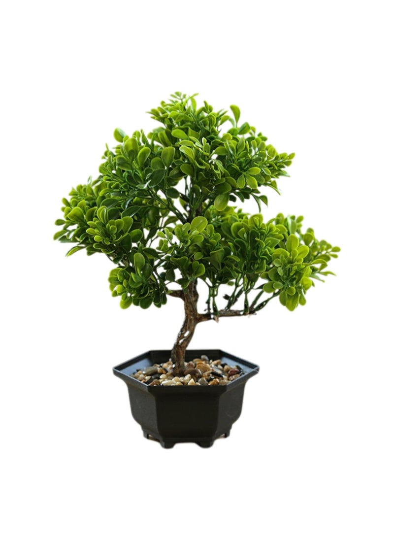 Generic Artificial Plant Potted Plants Simulation Green Plant Decoration Suitable for Office Home Furnishings Living Rooms Bedrooms Height 25cm Plastic Flower Pots Fake Plants (A-2)  - Image 1