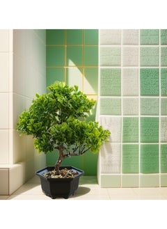 Generic Artificial Plant Potted Plants Simulation Green Plant Decoration Suitable for Office Home Furnishings Living Rooms Bedrooms Height 25cm Plastic Flower Pots Fake Plants (A-2)  - Image 3