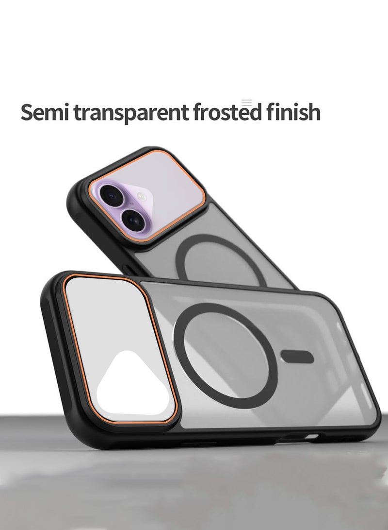 دبليو تيك غطاء خلفي هجين غير لامع شفاف لجهاز آبل آيفون 17 5G 2025 مقاوم للصدمات من البلاستيك الصلب وذو جذب مغناطيسي قوي (MCMPMN) - أسود - Image 4