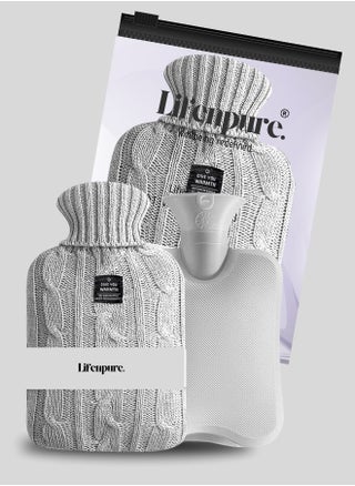 Lifenpure™ Hot Water Bottle with Knitted Cover 2 Liter, Classic Rubber Hot Water Bag for Cramps, Neck, Shoulders Pain Relief, Hot Cold Pack for Hot and Cold Therapy and Feet Warmer Grey - pzsku/Z01198ADAC9B3936431F2Z/45/1749398817/8ad9ad08-7033-407b-b0f6-2438bc813f7b