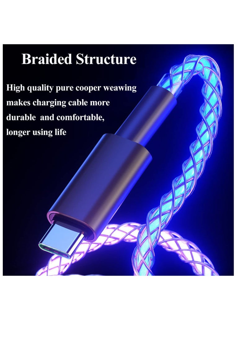 Excefore RGB LED Type C Charger Cord, 66W Fast Charging Cable, Color Gradual Light Up USB Type C Charger Cable, Perfect for Samsung Galaxy S21 S20 S10 S9 S8 Plus and More  - Image 4