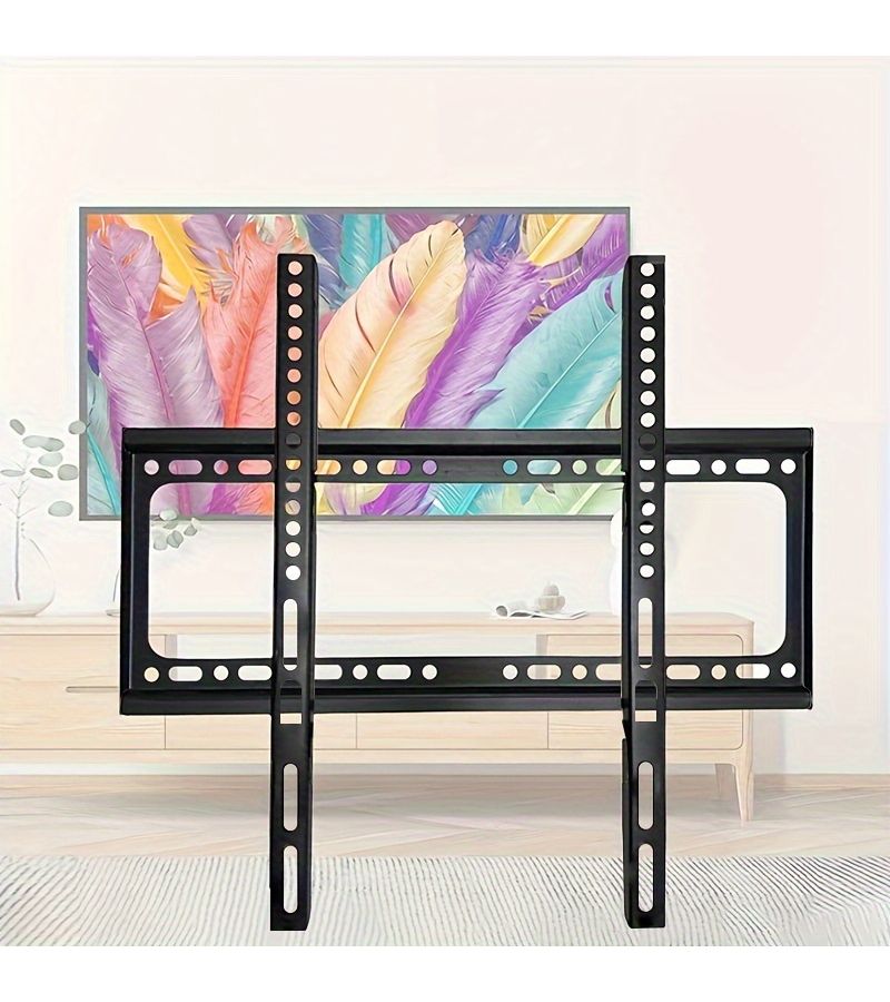 Black Ultra Thin Fixed TV Wall Mount for 26 to 65 Inch VESA 400x400mm 55Lbs Capacity - Image 1