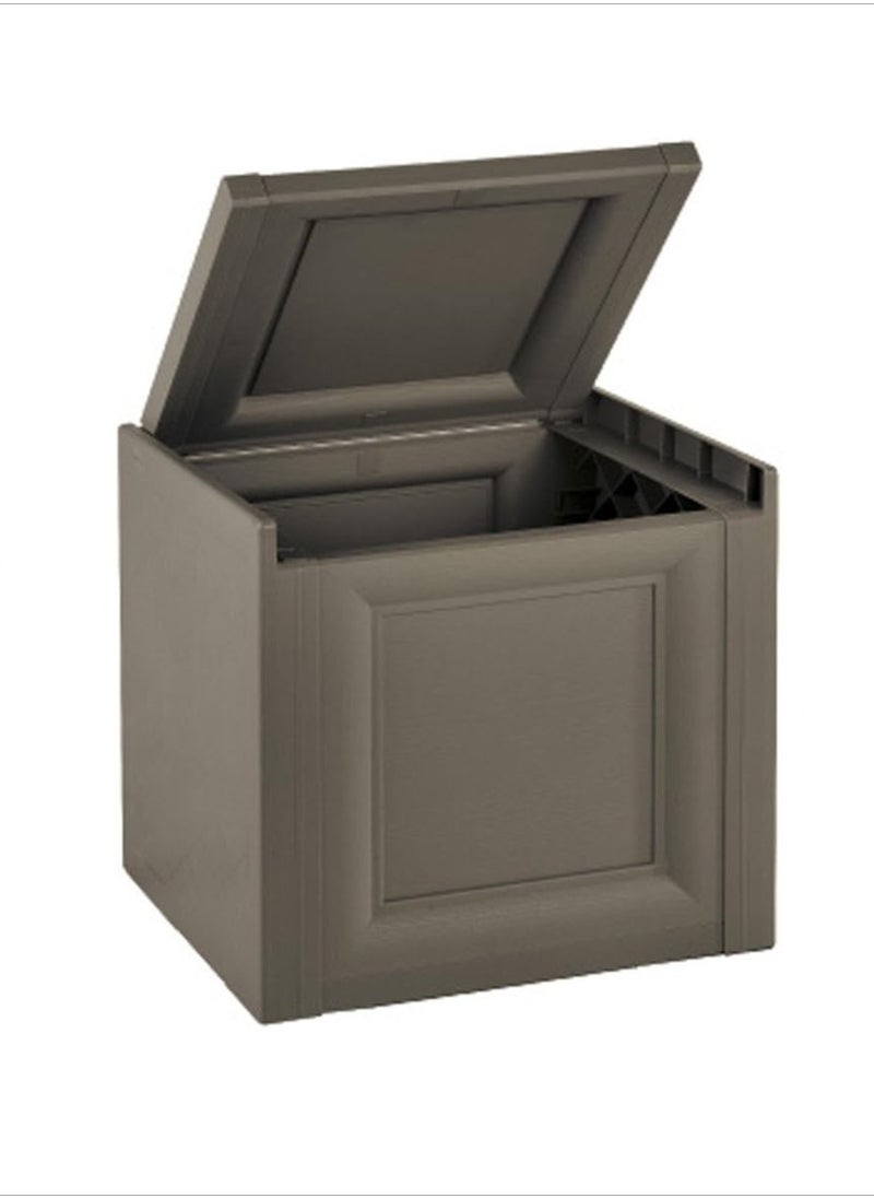 Tontarelli - Tontarelli Storage Box, Made in Italy, for Home, Office & Outdoor, Toy Box Chest Storage, 47L x 40W x 42H cm, Dark Brown, TRL-8086011909 - Image 1