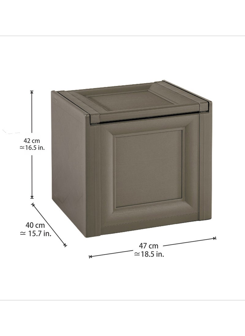 Tontarelli - Tontarelli Storage Box, Made in Italy, for Home, Office & Outdoor, Toy Box Chest Storage, 47L x 40W x 42H cm, Dark Brown, TRL-8086011909 - Image 1