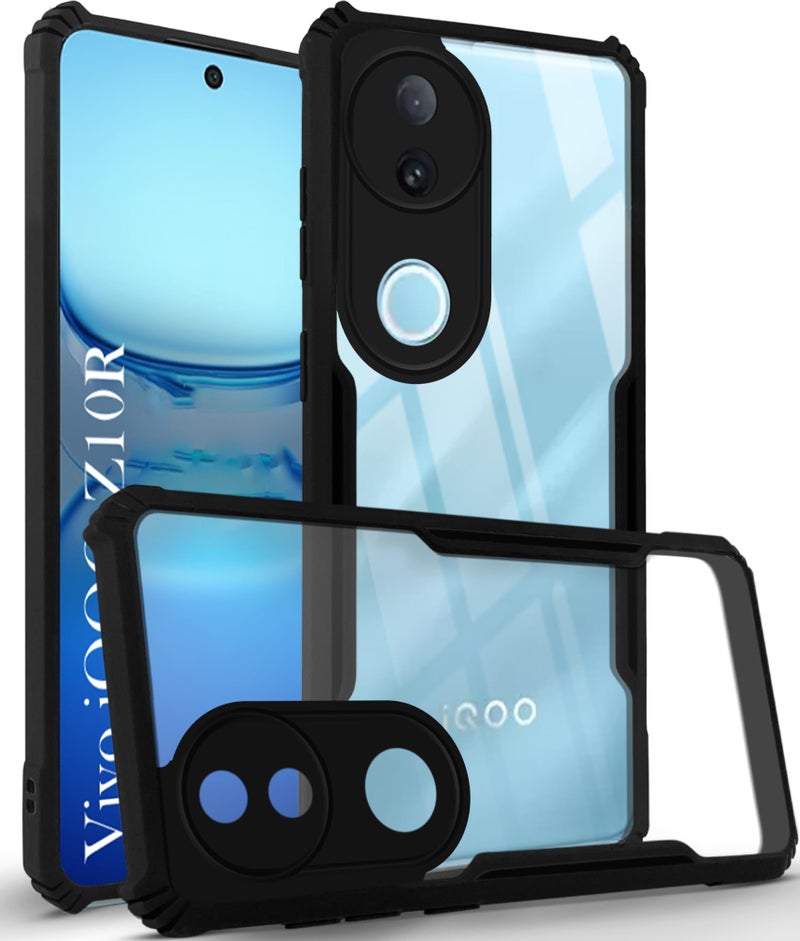 Jkobi Back Cover Case for Vivo iQOO Z10R (Shockproof with Polycarbonate Clear Panel | Professional Black) - Image 4
