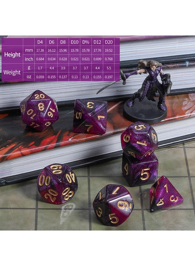 CiaraQ DND Polyhedral Dice Set with a Black Dice Bag for D&D RPG MTG Role Playing Table Games - Image 3