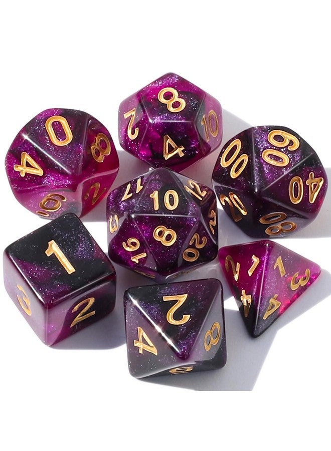 CiaraQ DND Polyhedral Dice Set with a Black Dice Bag for D&D RPG MTG Role Playing Table Games - Image 1