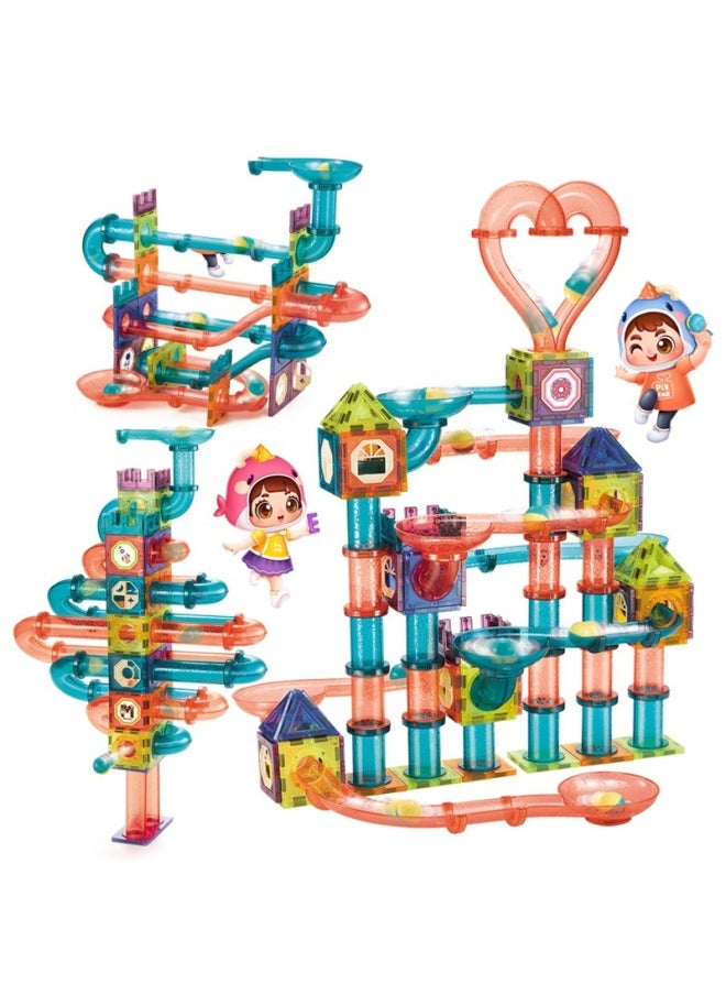 null - Children's Colorful Window Track Magnetic Sheet Stereo Ball Track Building Blocks Interactive Assembling Maze Slide Marbles Toy-Color:NO.CJ-2007 Magnetic Track Building Blocks 262 2.4kg - Image 1