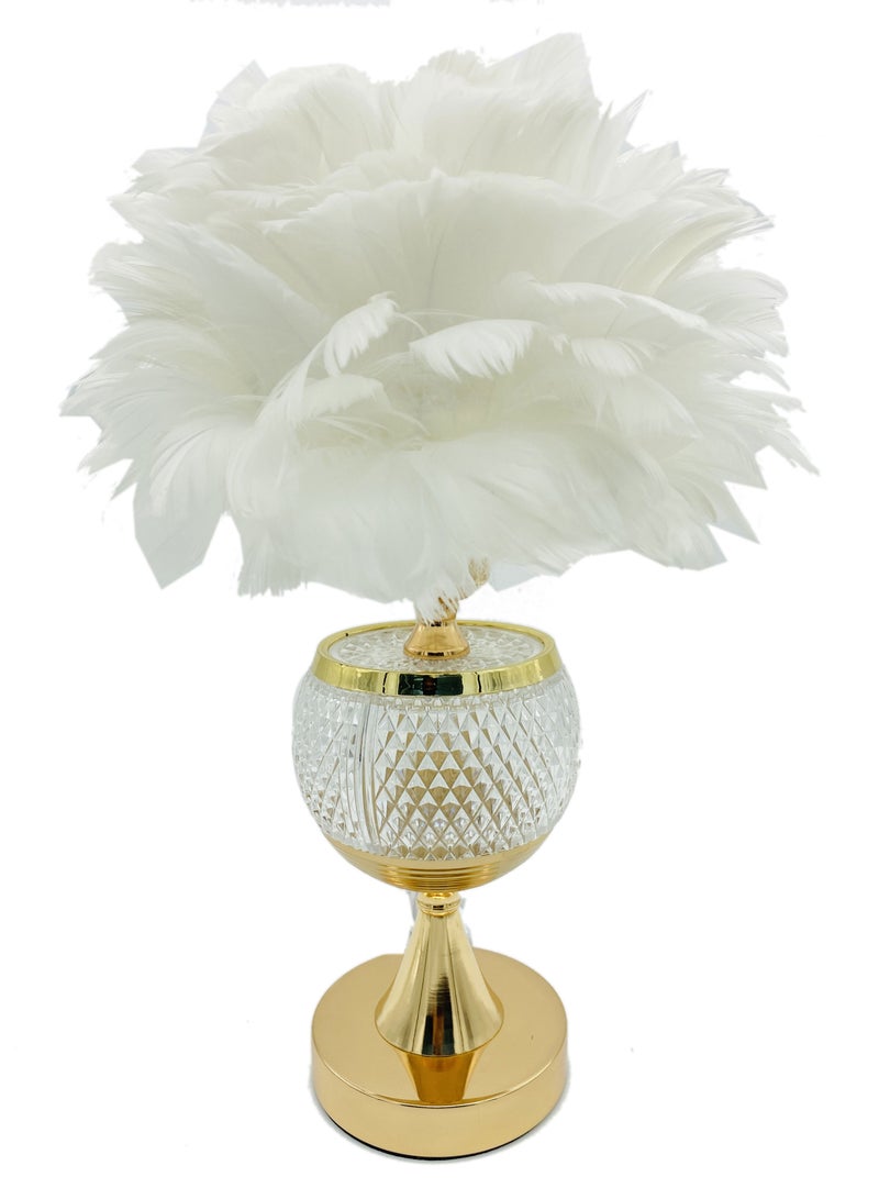 SUKILO Modern Feather LED Bedside Lamp – Shade Dimmable Night Table Lamp -Soft Glow Dandelion Night Light with 3-Color Temperature | Decorative Table Lamp for Bedroom, Study, Gifts - Image 1