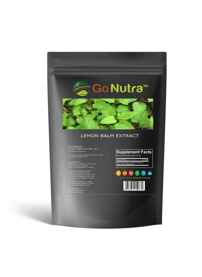 Go Nutra - Lemon Balm Extract Powder 10:1 Strength Potent Melissa Herbal Supplement 8 Oz - Image 1