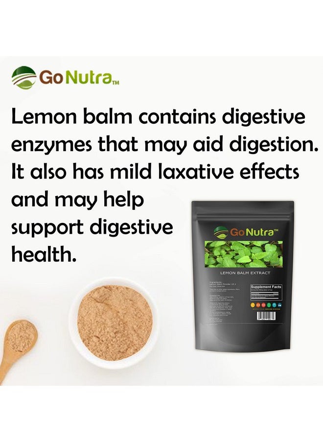 Go Nutra - Lemon Balm Extract Powder 10:1 Strength Potent Melissa Herbal Supplement 8 Oz - Image 1
