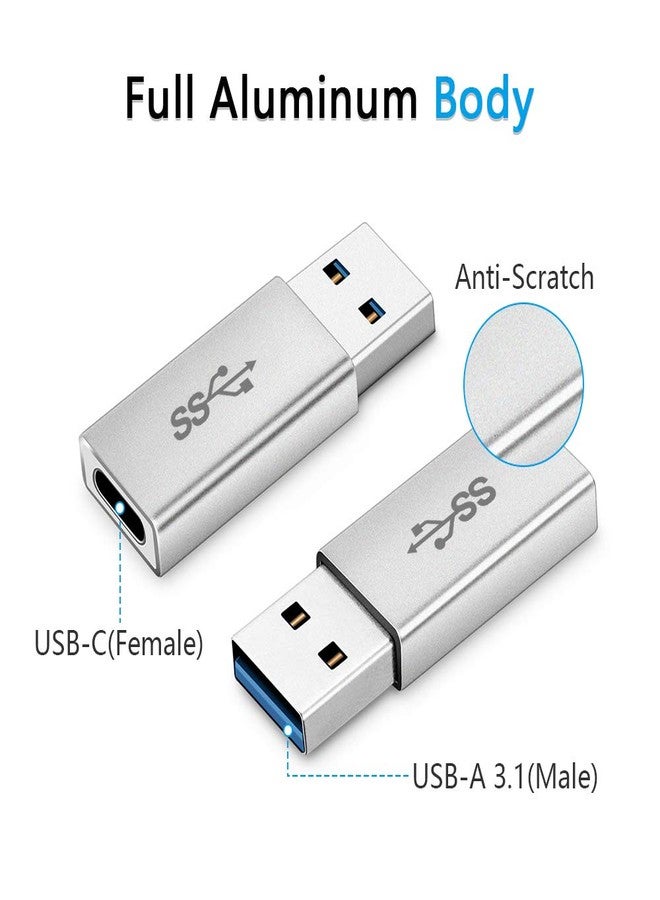 ELECTOP Electrop USB-C to USB-A Adapter (2 Pack) - Type A to C USB 3.1 Converter - Sync Data, Charge Two Devices Simultaneously - Image 2