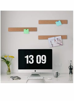 Y&D Cork Board, Bulletin Board Bar Strip, 15"" x 2""- 1/2"" Thick, Frameless Strips, with 35 Multi-Color Push Pins, Strong Self Adhesive Backing - 4 Pack  - Image 3