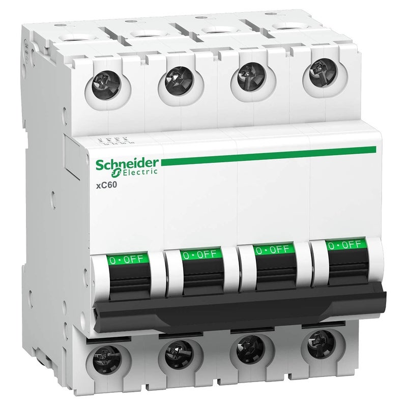 LEONN Schneider Acti9 MCB A9N4P25C 25Amp 4 Pole MCB C Curve 10000A 10kA White Color Miniature Circuit Breaker Short Circuit Protection Overload Protection  - Image 1