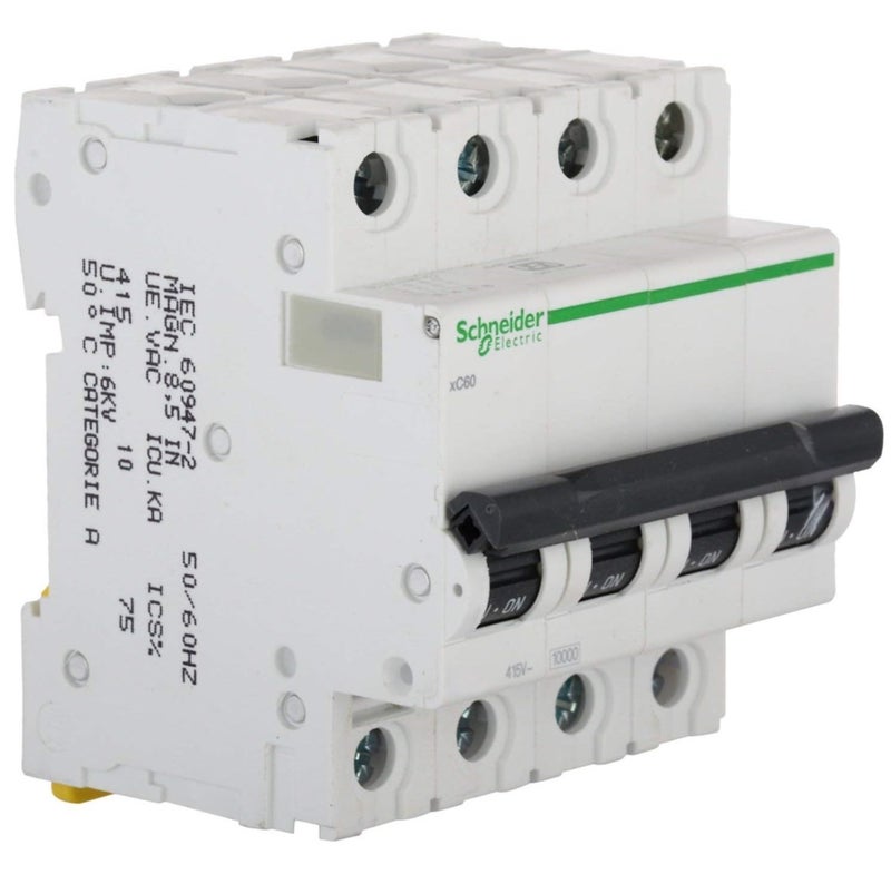 LEONN Schneider Acti9 MCB A9N4P25C 25Amp 4 Pole MCB C Curve 10000A 10kA White Color Miniature Circuit Breaker Short Circuit Protection Overload Protection  - Image 3