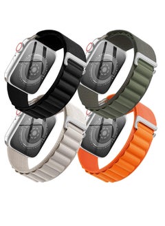 BORTONY Apple Watch Band 42mm 44mm 45mm 49mm 4 Pack Alpine Loop Nylon Band Women Men with Adjustable Metal G-Hook Strap for iWatch Ultra Series SE 8/7/6/5/4/3/2/1  - Image 1