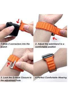 BORTONY Apple Watch Band 42mm 44mm 45mm 49mm 4 Pack Alpine Loop Nylon Band Women Men with Adjustable Metal G-Hook Strap for iWatch Ultra Series SE 8/7/6/5/4/3/2/1  - Image 4