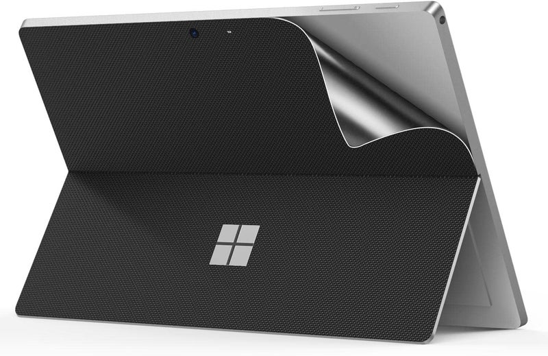 MoKo Tablet Back Skin Stick Decal for Microsoft Surface Pro 7 Plus (2021)/ Pro 7/ Pro 6/ Pro 5/Pro 4/Pro Lte, PU Leather protective Decal Body Skin Cover for Microsoft Surface Pro 7 Plus 2021, Black - Image 1