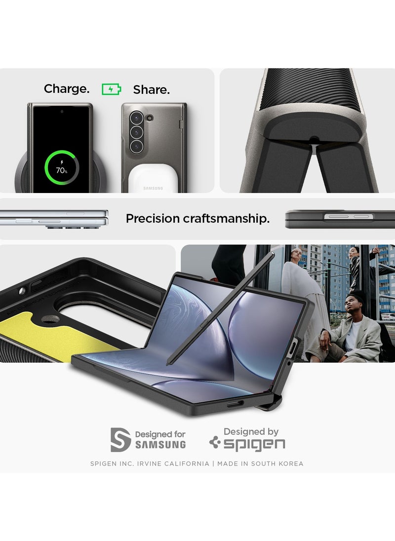 Spigen - Slim Armor Pro Samsung Galaxy Fold 6 Case Cover [Hinge Coverage] [Mil Grade Protection] - Gunmetal - Image 1