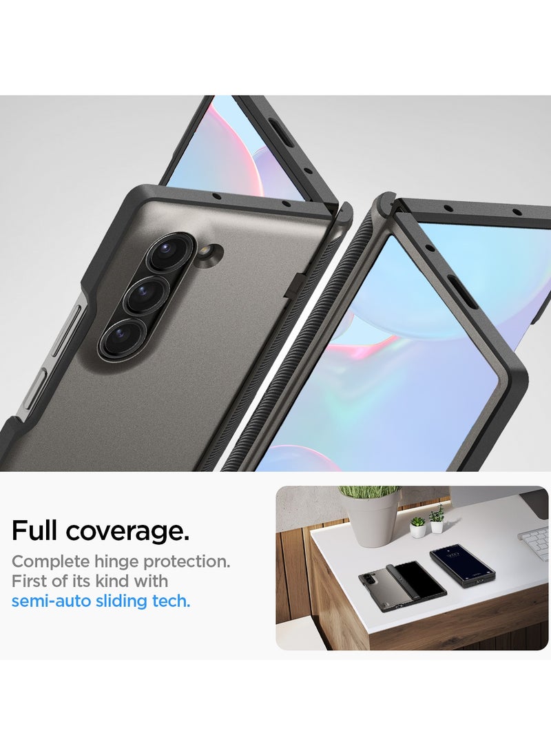 Spigen - Slim Armor Pro Samsung Galaxy Fold 6 Case Cover [Hinge Coverage] [Mil Grade Protection] - Gunmetal - Image 1