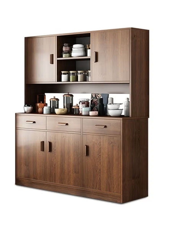 كلناميان خزانة تخزين مطبخ خشبية حديثة مع حجرات علوية وسفلية وبوفيه كبير السعة مع أدراج وأبواب ومنظم مخزن متعدد الوظائف لغرفة الطعام أو غرفة المعيشة 120 × 38 × 170 سم - Image 3
