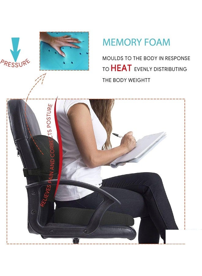 Berma Baby Office Chair Cushion and Back Support for Office Chair, Lumbar Support Pillow, Memory Foam, Non Slip Sitting and Back Rest for Gaming, Car Seat Cushion, Chair Pad  - Image 3