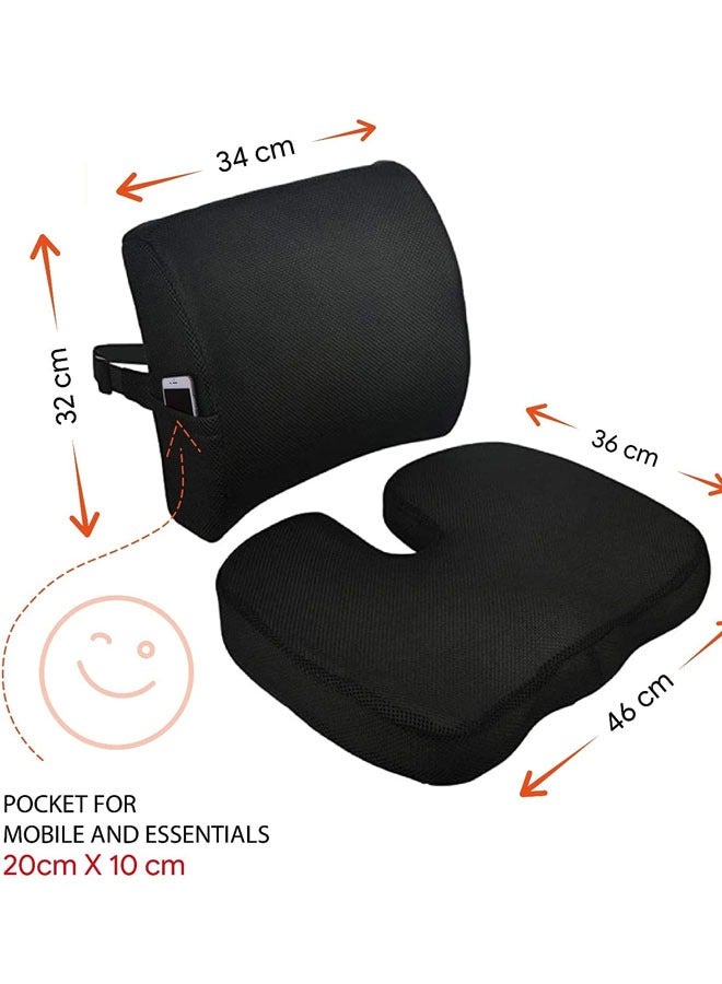Berma Baby Office Chair Cushion and Back Support for Office Chair, Lumbar Support Pillow, Memory Foam, Non Slip Sitting and Back Rest for Gaming, Car Seat Cushion, Chair Pad  - Image 2