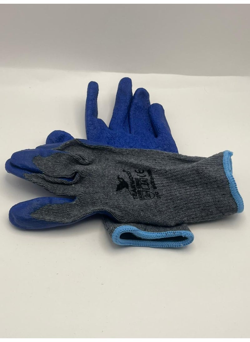 TEAKWOOD Latex Coated Industrial Safety Gloves – 1 Pair (Blue & Grey) - Image 5