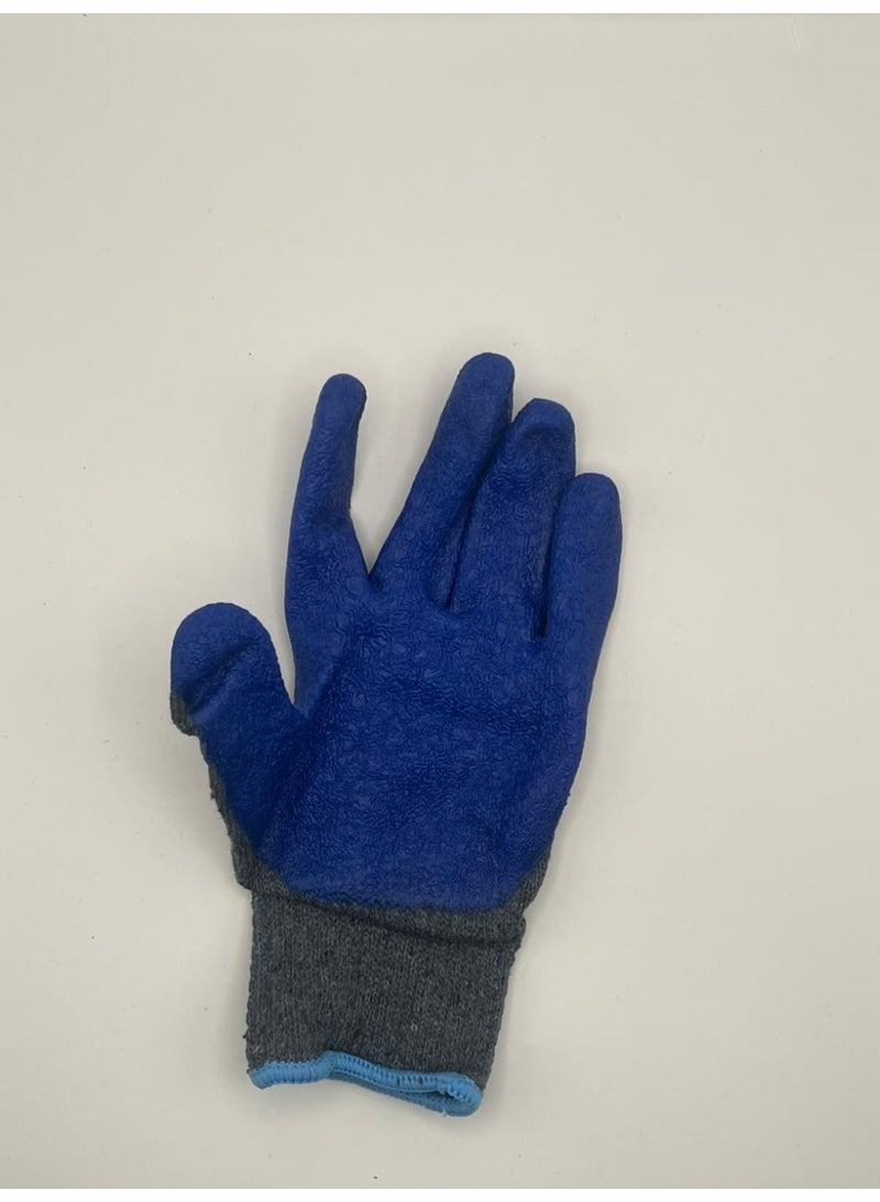 TEAKWOOD Latex Coated Industrial Safety Gloves – 1 Pair (Blue & Grey) - Image 4