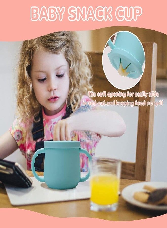 Onomie 2-in-1 Silicone Baby Cups with Straw & Snack Cup Lid, Spill Proof Sippy Cups, Toddler Training Cup for Ages 12 M+ (Pink.) - Image 5