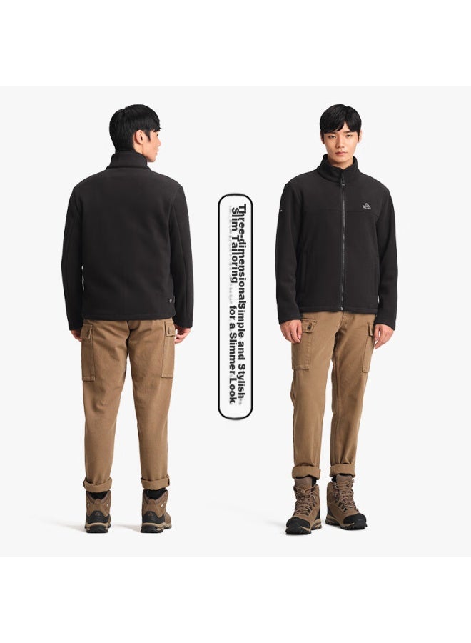 Pelliot Outdoor Fleece Jacket, Men's Spring Inner Liner, Stand-up Collar Cardigan Jacket, 115110021, Blue, Size L - Image 3