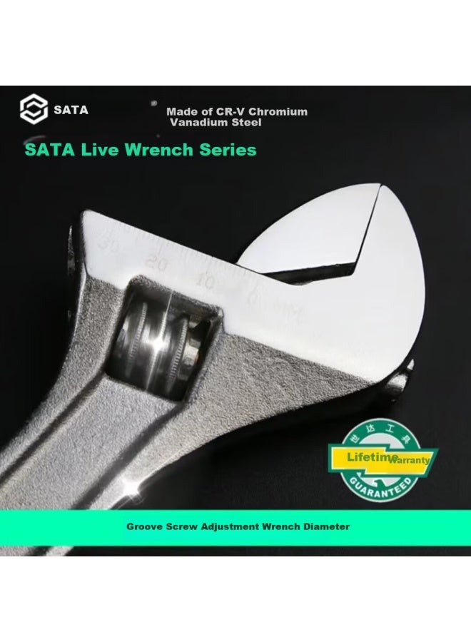 Sata Graduated Adjustable Wrench, Movable Wrench, Flexible Wrench Tool, 6", 47202 - Image 3