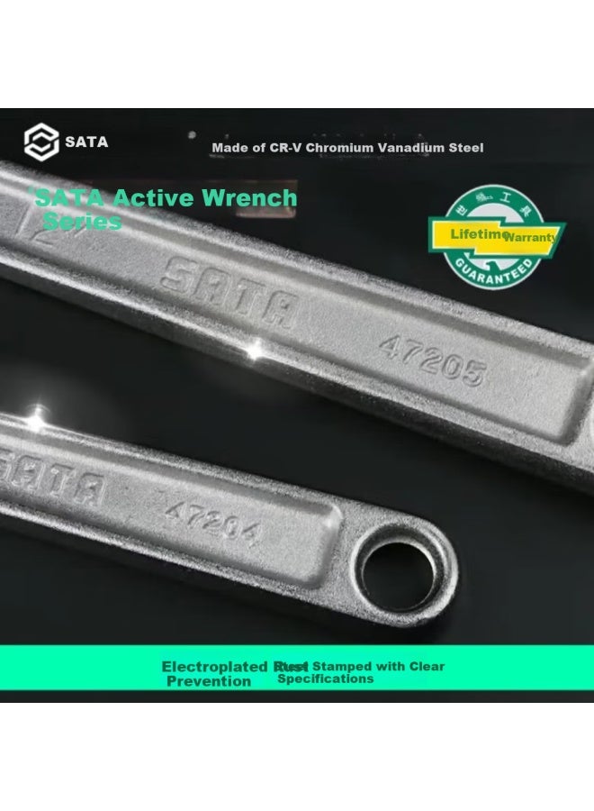 Sata Graduated Adjustable Wrench, Movable Wrench, Flexible Wrench Tool, 6", 47202 - Image 2