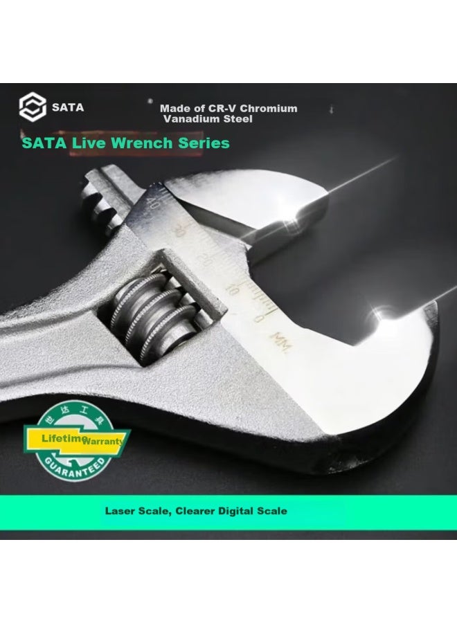 Sata Graduated Adjustable Wrench, Movable Wrench, Flexible Wrench Tool, 6", 47202 - Image 5