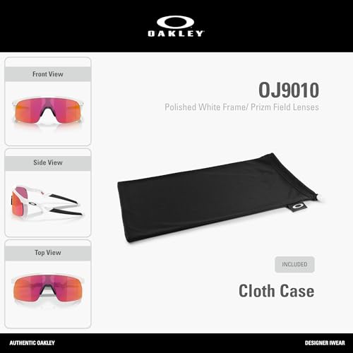 OAKLEY Kids Resistor OJ9010 901004 23MM Polished White/Prizm Field Shield Junior Sunglasses for Boys+ Bundle Accessory Leash Kit, Microfiber Pouch - Image 3