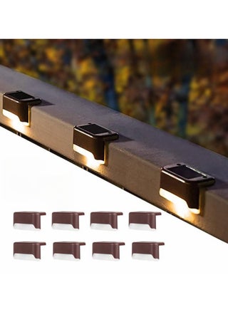 8-Piece Waterproof LED Solar Deck Light,Decor Solar Lights For Railing,Stairs,Fence,Post,Yard And Driveway,Brown - pzsku/Z011A494CD3E8B9397E6DZ/45/_/1710229352/cdc2cce3-2788-4a8e-822a-8c7022dacbd0