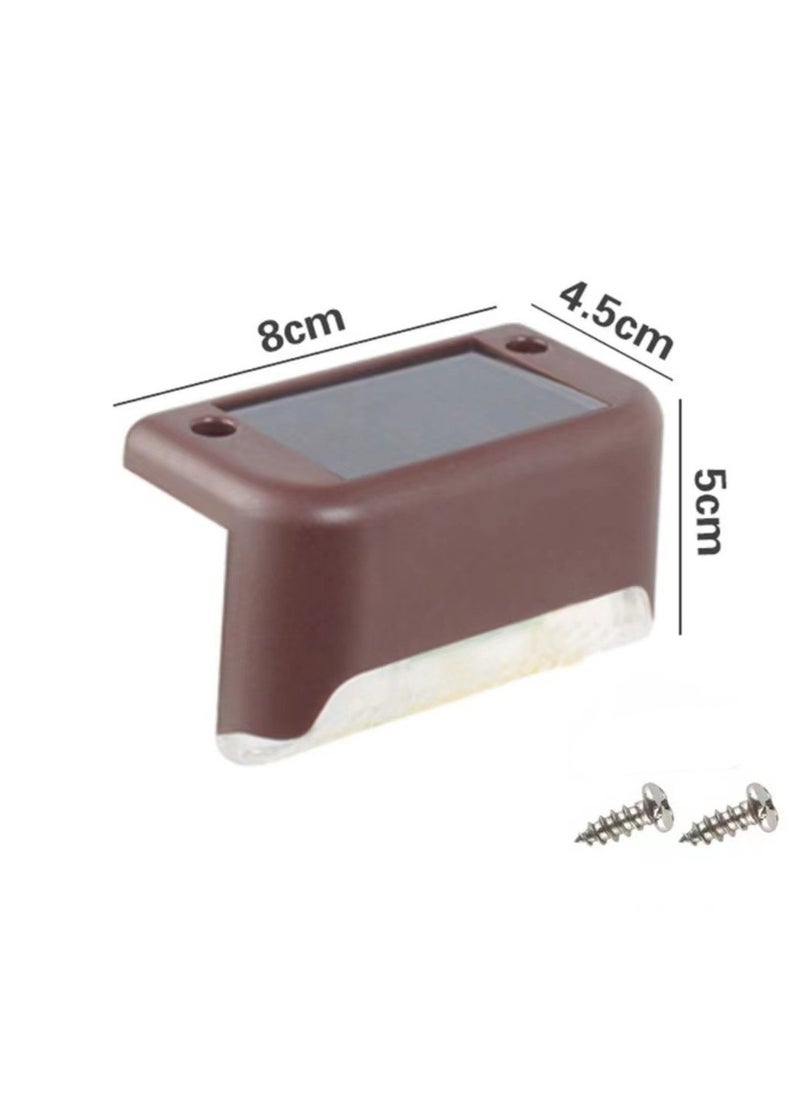 MIXDE 8-Piece Waterproof LED Solar Deck Light,Decor Solar Lights For Railing,Stairs,Fence,Post,Yard And Driveway,Brown  - Image 3