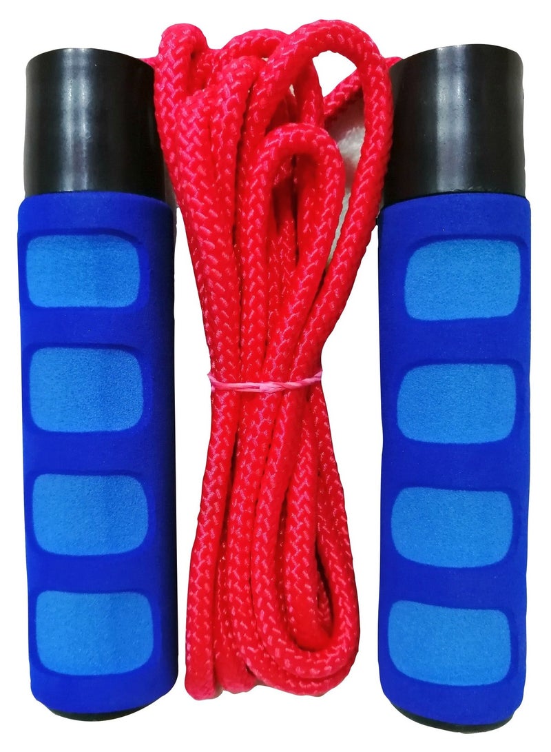 Generic Adjustable Jump Rope with Bearing Foam Handles Blue & Assorted Rope  - Image 1