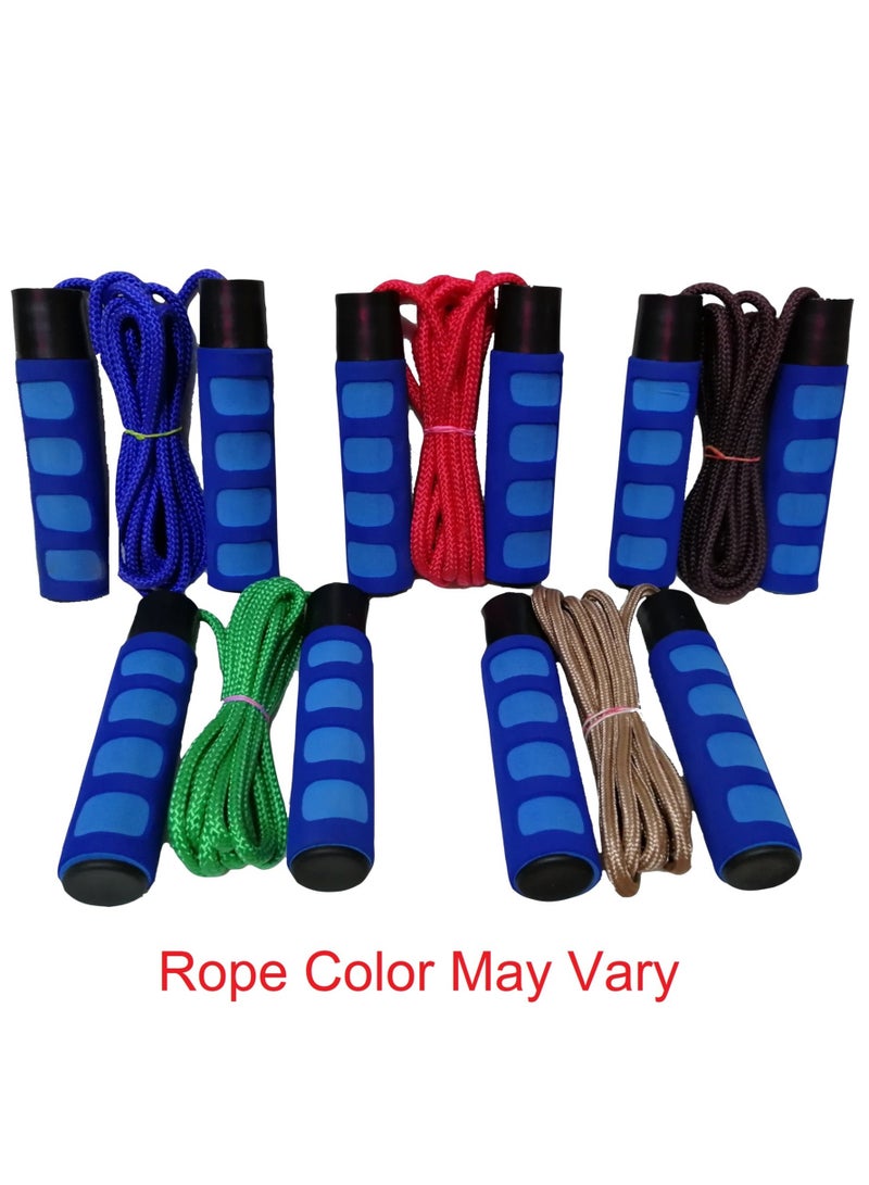 Generic Adjustable Jump Rope with Bearing Foam Handles Blue & Assorted Rope  - Image 4