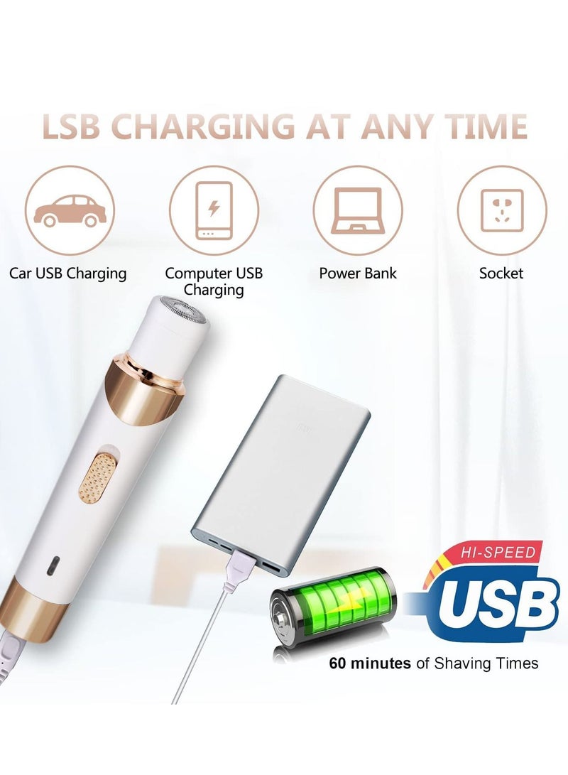 ماكينة حلاقة كهربائية للسيدات، ماكينة حلاقة كهربائية للسيدات 4 في 1 للحلاقة للسيدات للوجه والساقين والإبط، ماكينة تشذيب بيكيني محمولة وغير مؤلمة لإزالة الشعر الرطب والجاف - Image 5