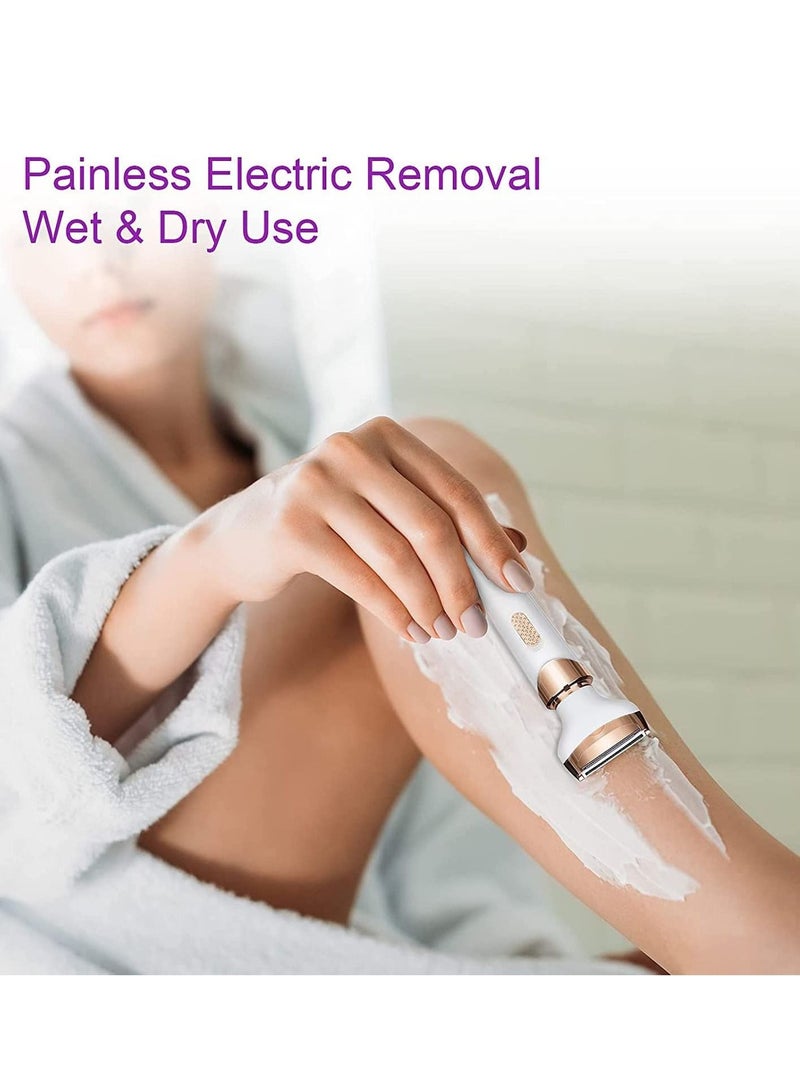 ماكينة حلاقة كهربائية للسيدات، ماكينة حلاقة كهربائية للسيدات 4 في 1 للحلاقة للسيدات للوجه والساقين والإبط، ماكينة تشذيب بيكيني محمولة وغير مؤلمة لإزالة الشعر الرطب والجاف - Image 4
